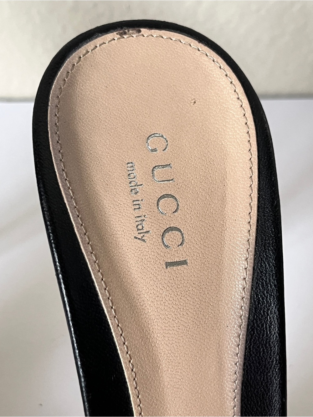 Gucci Black Leather Peep-Toe Heels with Silver Horsebit - Picture 3 of 11